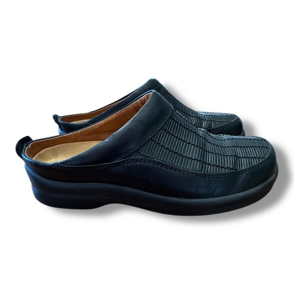 Footprints by Birkenstock Woven Black Leather Slip On Shoes Comfort EU 37 US 6 - Picture 1 of 10
